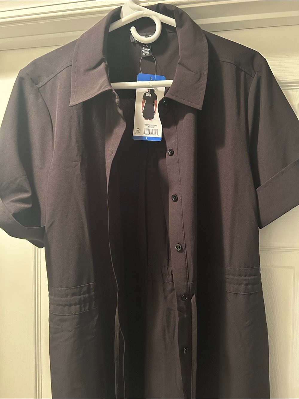 H by Halston Black dress Short-Sleeve Shirt